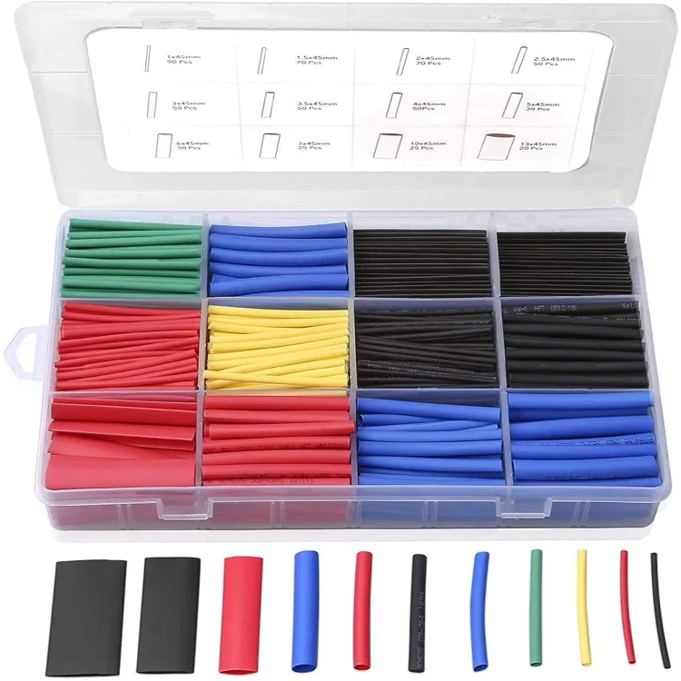 300PCS/boxs Small Package  OEM insulated Heat Shrink sleeves Multi-color Heat Shrink Tube For home craft DIY