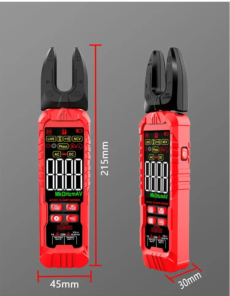 Smart digital clamp meter for accurate electrical measurements Measures AC/DC current, voltage, resistance, and continuity Non-contact current measurement using clamp (no wire cutting required) Auto-ranging function for easy and fast operation LCD display with backlight for clear readings in low light Supports additional features like NCV (non-contact voltage), diode test & data hold Compact, portable design – ideal for electricians & technicians Suitable for home, industrial, and maintenance use