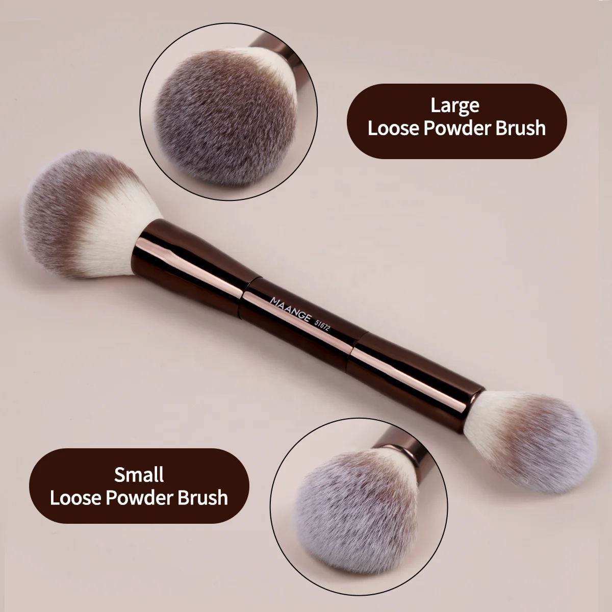 MAANGE Fluffy Powder Foundation Brush Double Ended Make up Brush 7 Pcs Professional Makeup Brushes Set