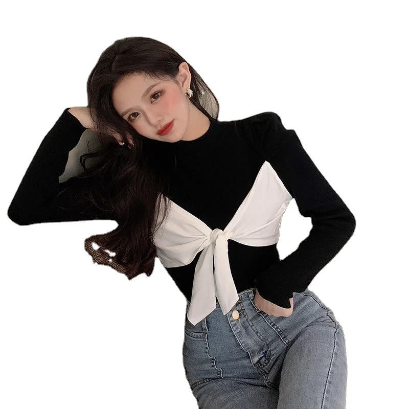 Mote-ac207 2022 Spring New Women Bow Design Slim Fit Tops Long-sleeved  Thick T-shirts Bottoming Shirts For Women And Girls - Buy Hot Girls Tight  Shirt,Ladies Elastic Bottom Shirt,Slim Waist Shirt For Men