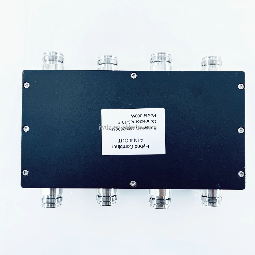 698-3800MHz 300w 4*4 3dB Hybrid Coupler hybrid combiner 4 in 4 out Hybrid Combiner N 4.3-10 DIN connector low PIM