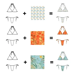 Custom Bathing Suit Manufacturer Women Two Piece Triangle Sexy Bikini Set High Quality Swimsuit OEM Beach Swimwear