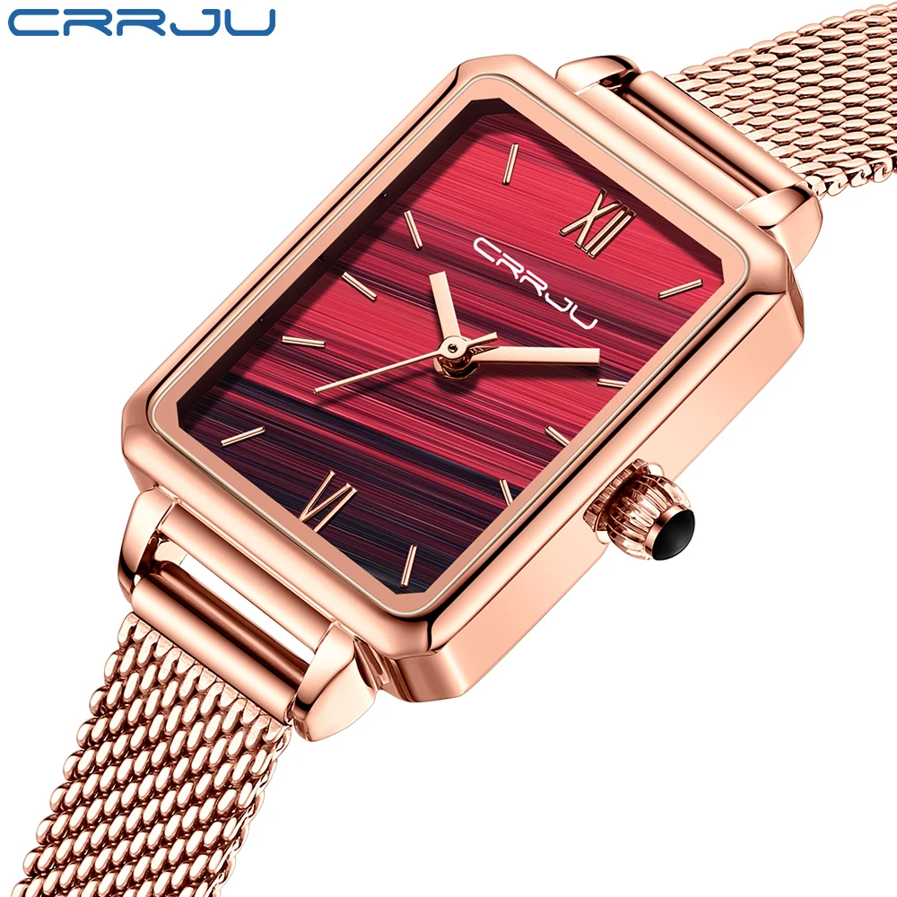 New CRRJU 2173 Watch Women - Luxury Steel Band Rose Gold display picture 3