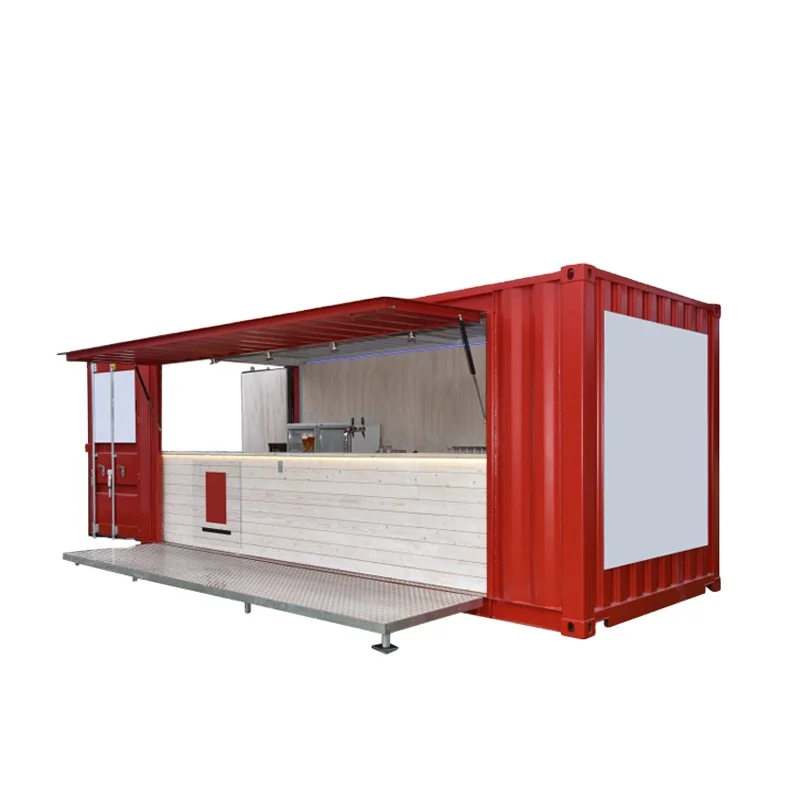 Prefab House Modular Mobile Luxury Fast Food House 20FT 40 Foot High Cube Container Restaurant With Kitchen Container Bar