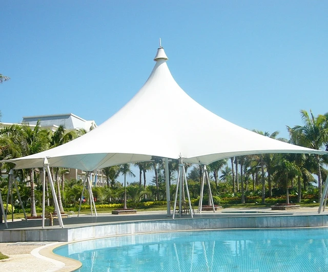 Building Roof Sunshade Structure Fabric Tensile Membrane Pvc Tarpaulin Fabric Material