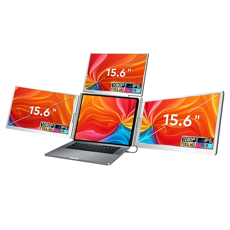Laptop Screen Extender - Portable Quad Monitor with 3 Screens