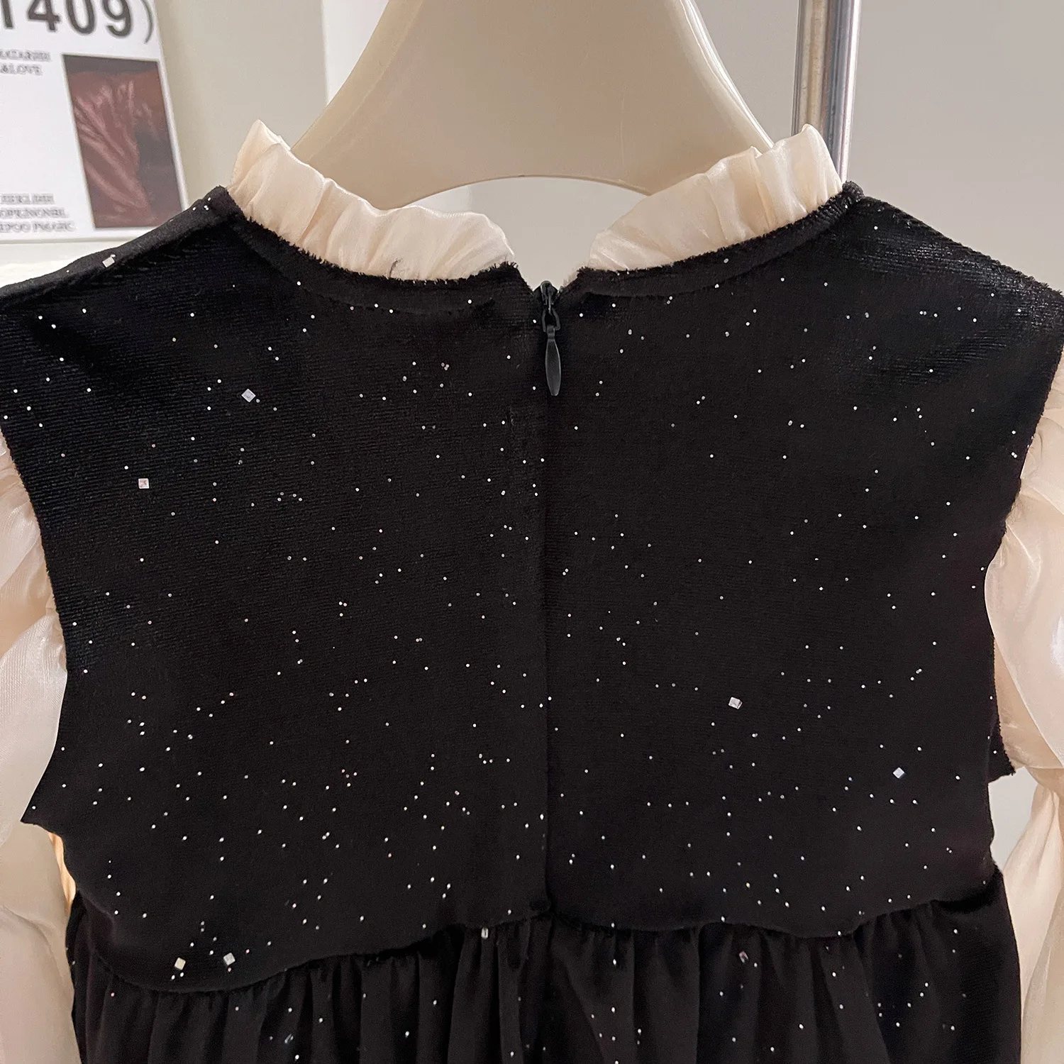 2023 New Fall Winter Toddler Children Girls Beige Black Velvet ...