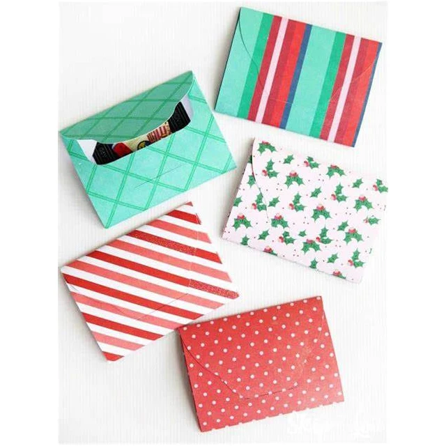 Customized DIY Christmas Paper Holders / Sleeves for Gift Card