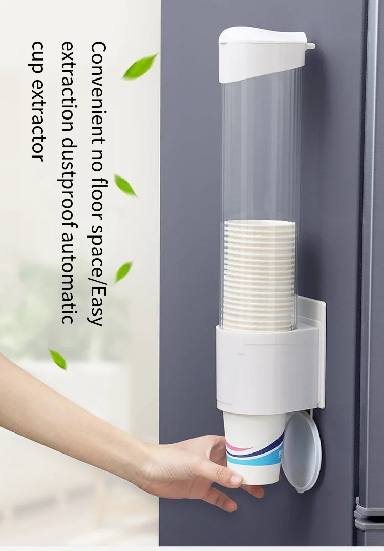 Household disposable cup holder punch-free wall-mounted cup holder Convenient dust-proof automatic cup extractor supplier