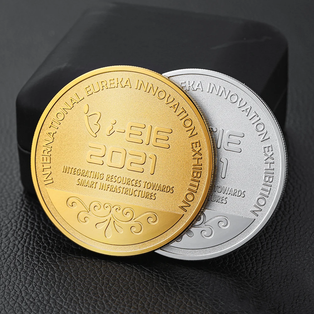 Factory Making Mould Customized Custom Metal Coins 2D 3D Shiny Gold Challenge Coin With Collection Display Box