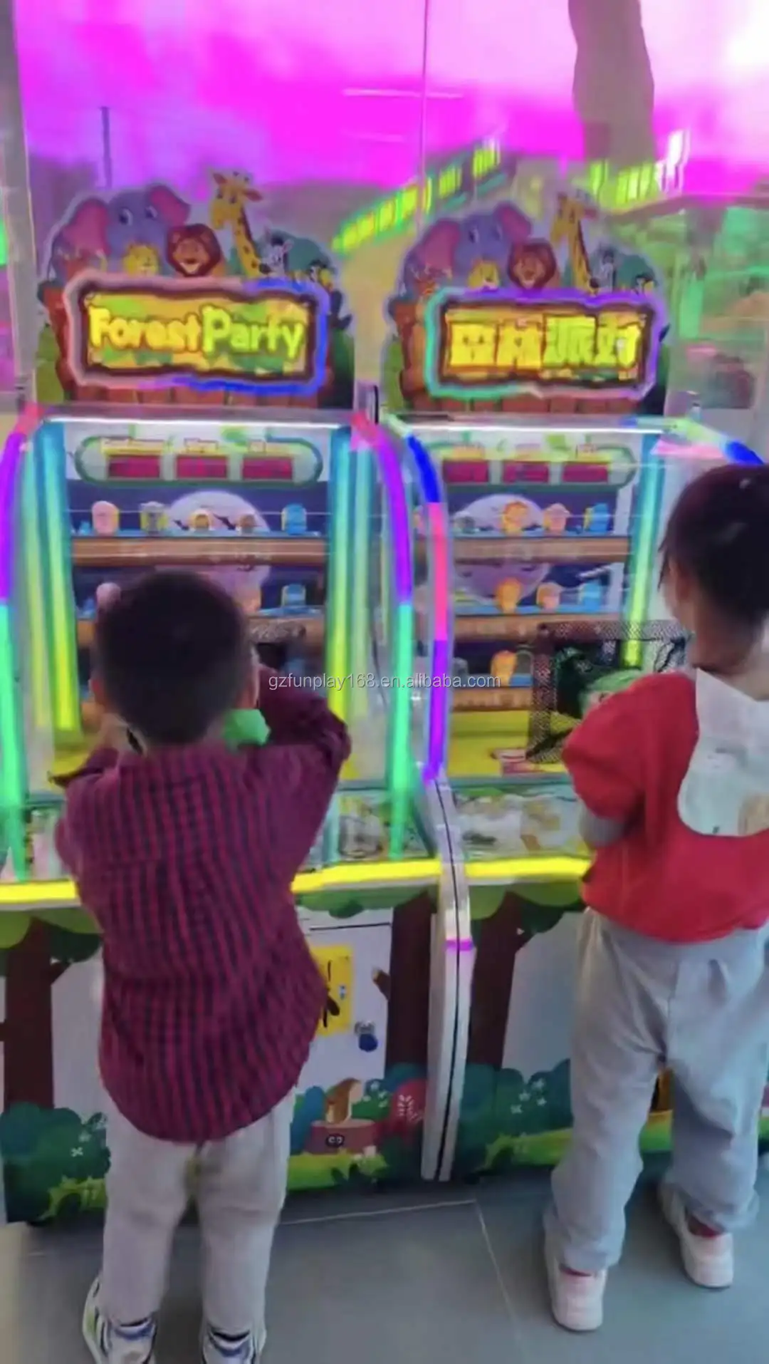 Fun Park Kids Ball Launcher New Design Coin-Operated Indoor Sport Amusement Game Machine Children's Plastic Ball Cannon Metal manufacture