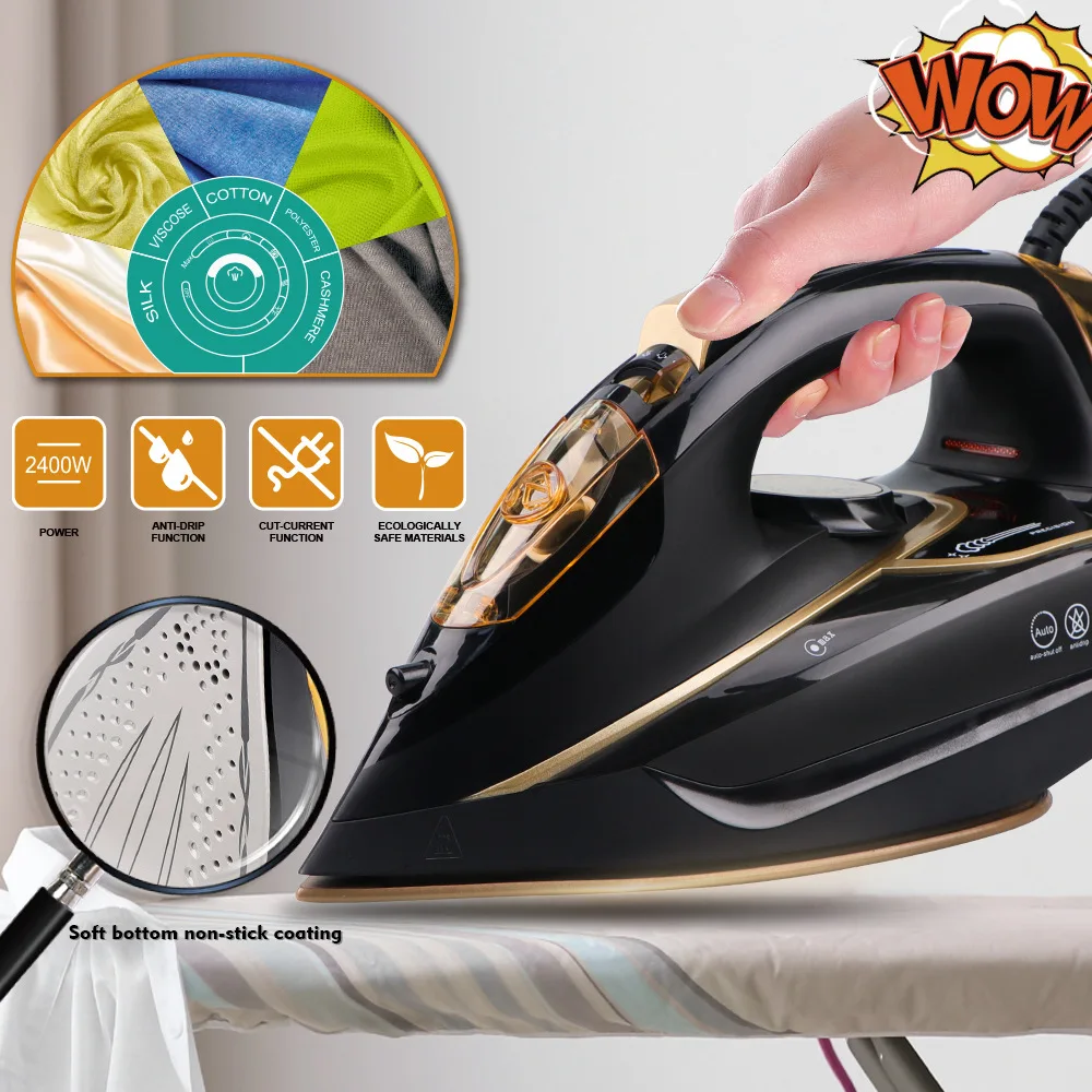 Автоматическая самоочищающая керамическая антипригарная подошва R1252 электрический утюг с регулируемой температурой 220 В 2400