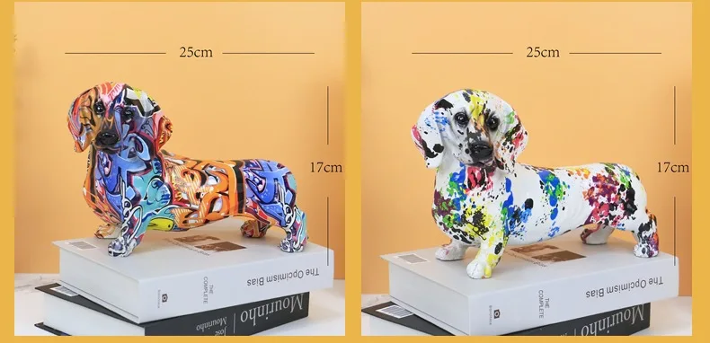 北欧彩色绘图腊肠犬树脂小雕像创意模拟宠物狗艺术雕像家居装饰生日礼物 Buy 狗雕像 动物雕像 狗雕像product On Alibaba Com
