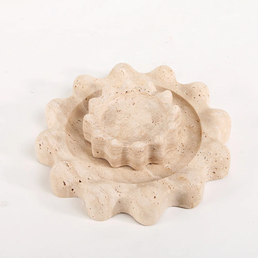 Modern Design Custom Size Round Marble Ashtray Natural Stone Cigar & Cigarette Smoking Portable Factory Prices