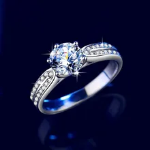 Fine jewelry selling hot Crown 2 carat diamond VV1 Diamond VVs1 Moissanite wedding ring sterling silver Ladies  Women