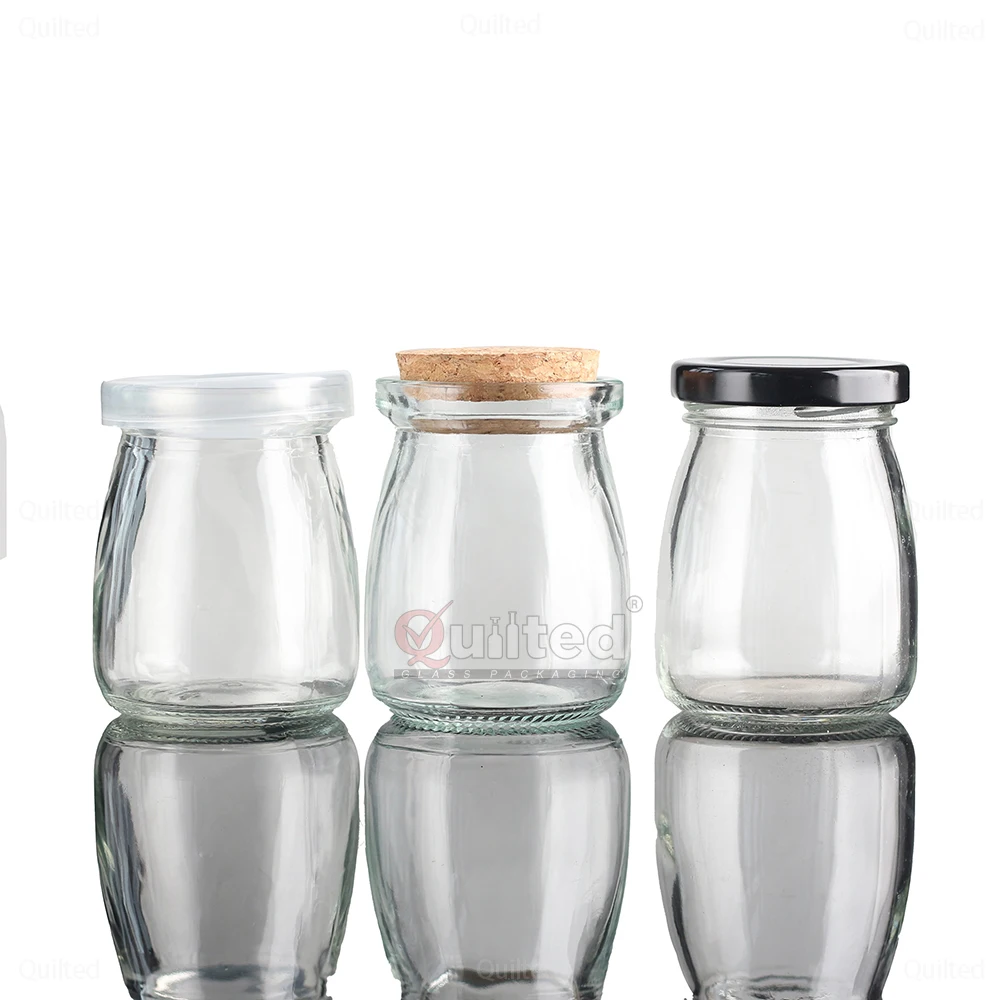7oz Mini Yogurt Glass Jars With Cork Lids Glass Pudding Jars Glass