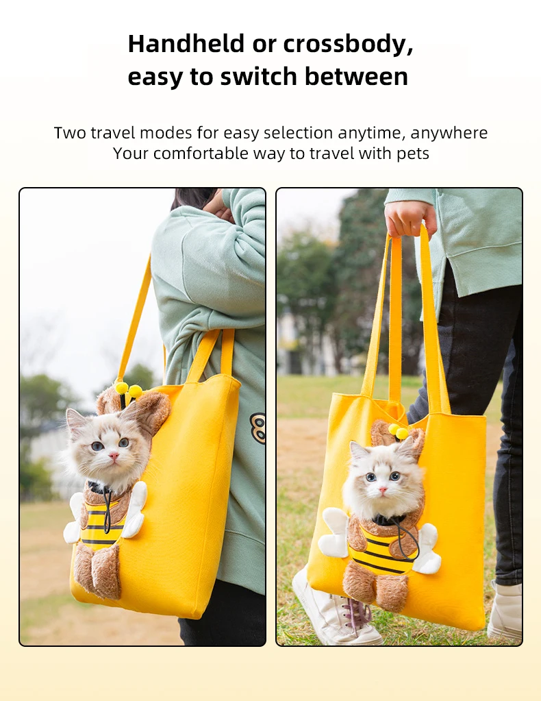 Cute Bee Canvas Shoulder Carrying Bag Pet Carrier Bag Sling Carrier Bag For Dogs And Cats Buy
