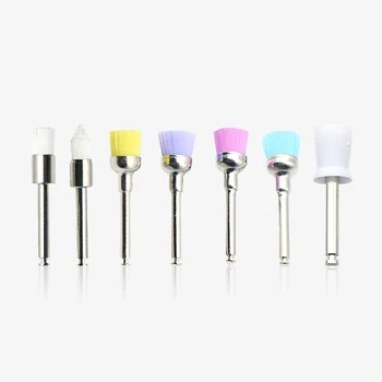 100Pcs/Box Dental Nylon Polishing Brush Latch Flat Prophy Cup Brush Polisher Colorful Dental Lab Tool