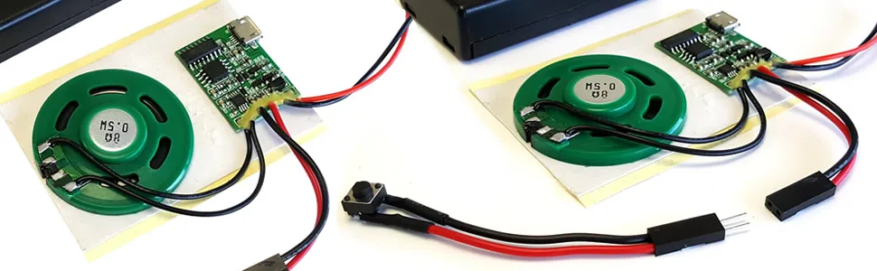 Push Button Activated Sound Module with Speaker for Personalized Greetings, DIY Projects, and Holiday Crafts