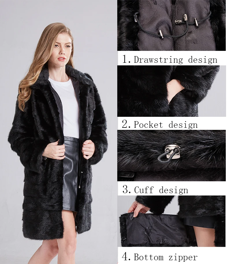 Hot Sale Long Mink Fur Jacket Women Clothing Winter Real Mink Fur Coat ...