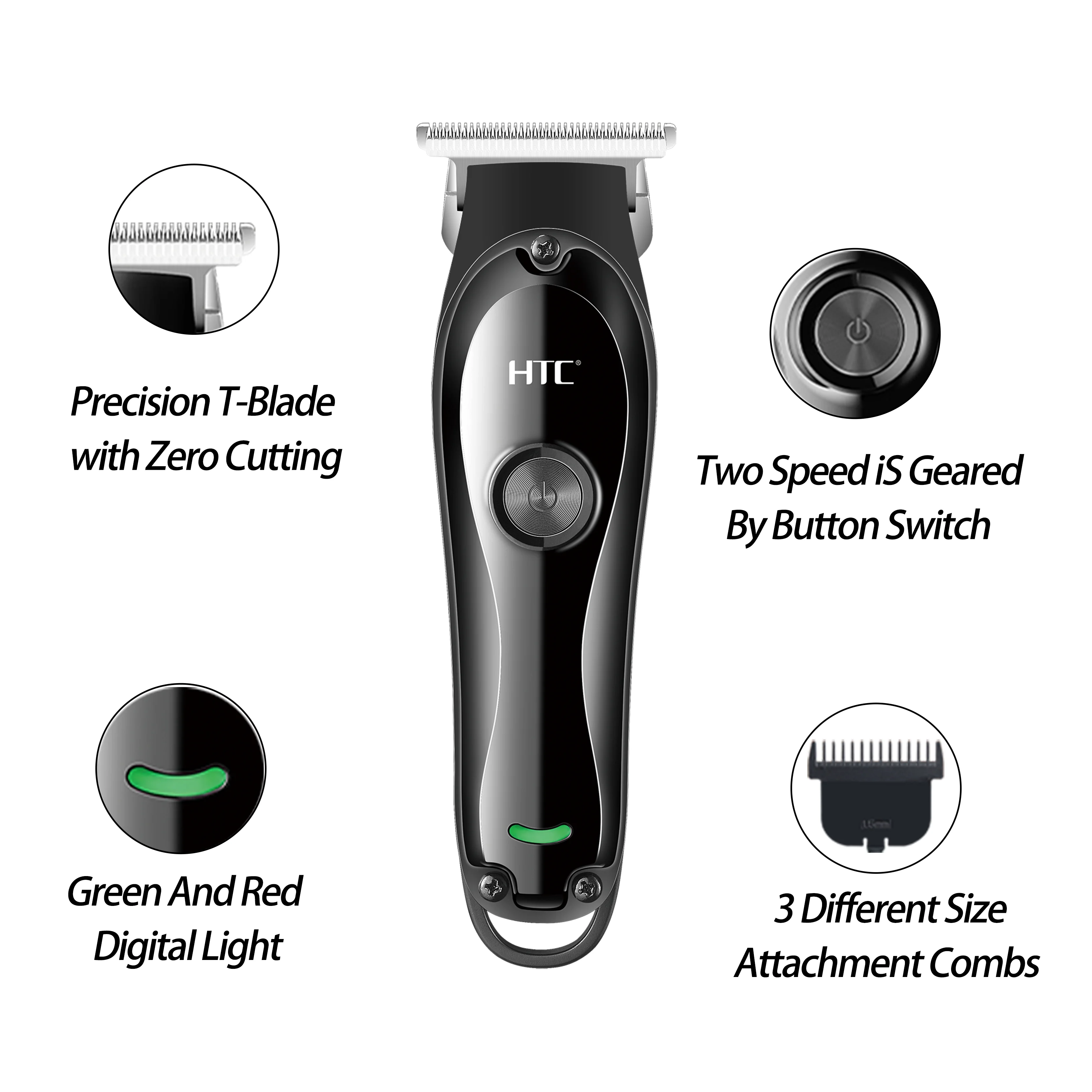 HTC AT-118 Home Use Hair Clipper Portable Size Powerful Hair Hair Cutting Machine