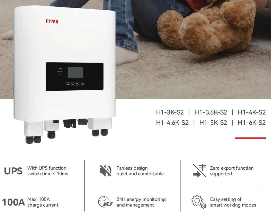 Saj Hybrid 3kw 3.6kw 4kw 5kw 6kw Single Phase Hybrid Inverters - Buy ...