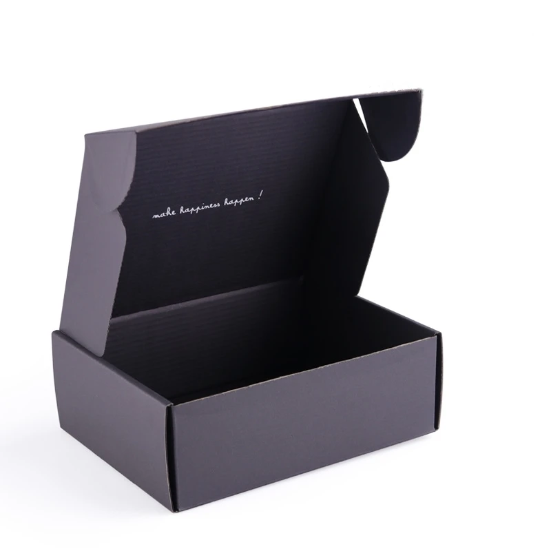 Cardboard Paper Packaging Boxes Corrugated Packaging Mailer Boxes for Apparel Gift Black Beauty Paper Box