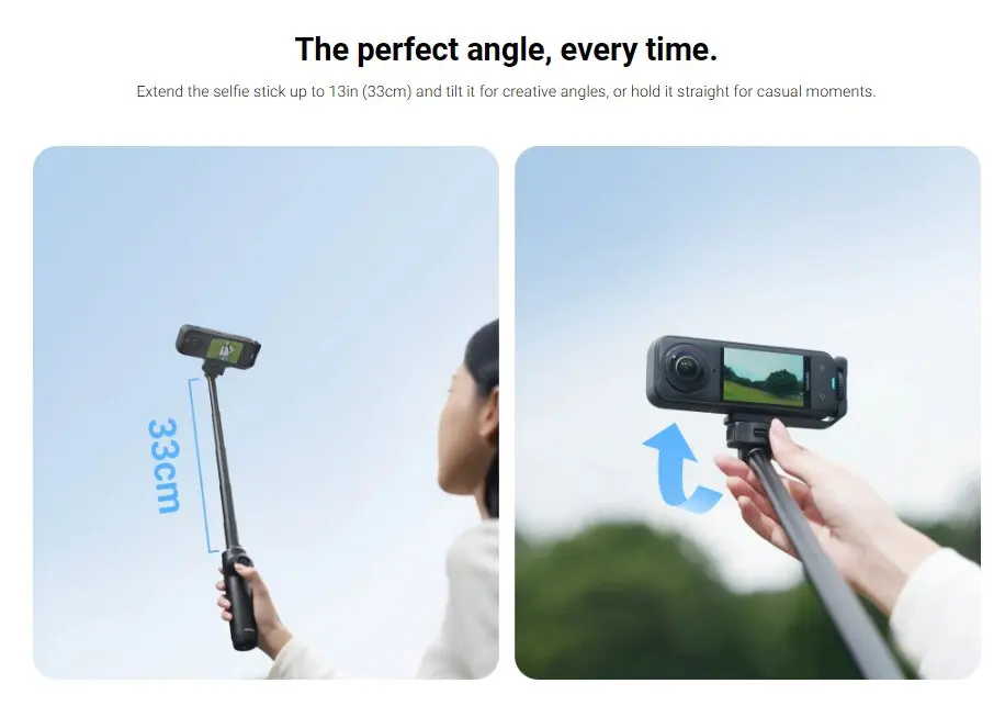 Free Framing Selfie Stick for Insta360 X5 Action Camera