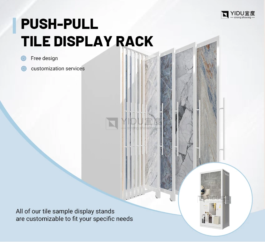 Exhibition Adjustable Large Ceramic Stone Panel Sliding Display Unit ...