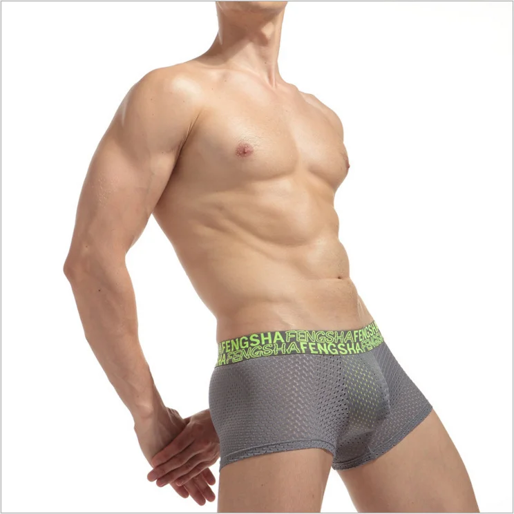 OEM Service Mesh Special Design Fancy Underwear Body Shaping Big Bulge Sexy Pants Plus Size Stylish Men's Boxer Briefs
