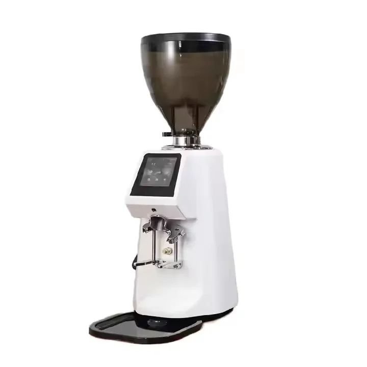 Flat Burr 74mm Commercial Electric Coffee Grinder LED Touch Screen Bean Mill Grinder Speed Adjustable