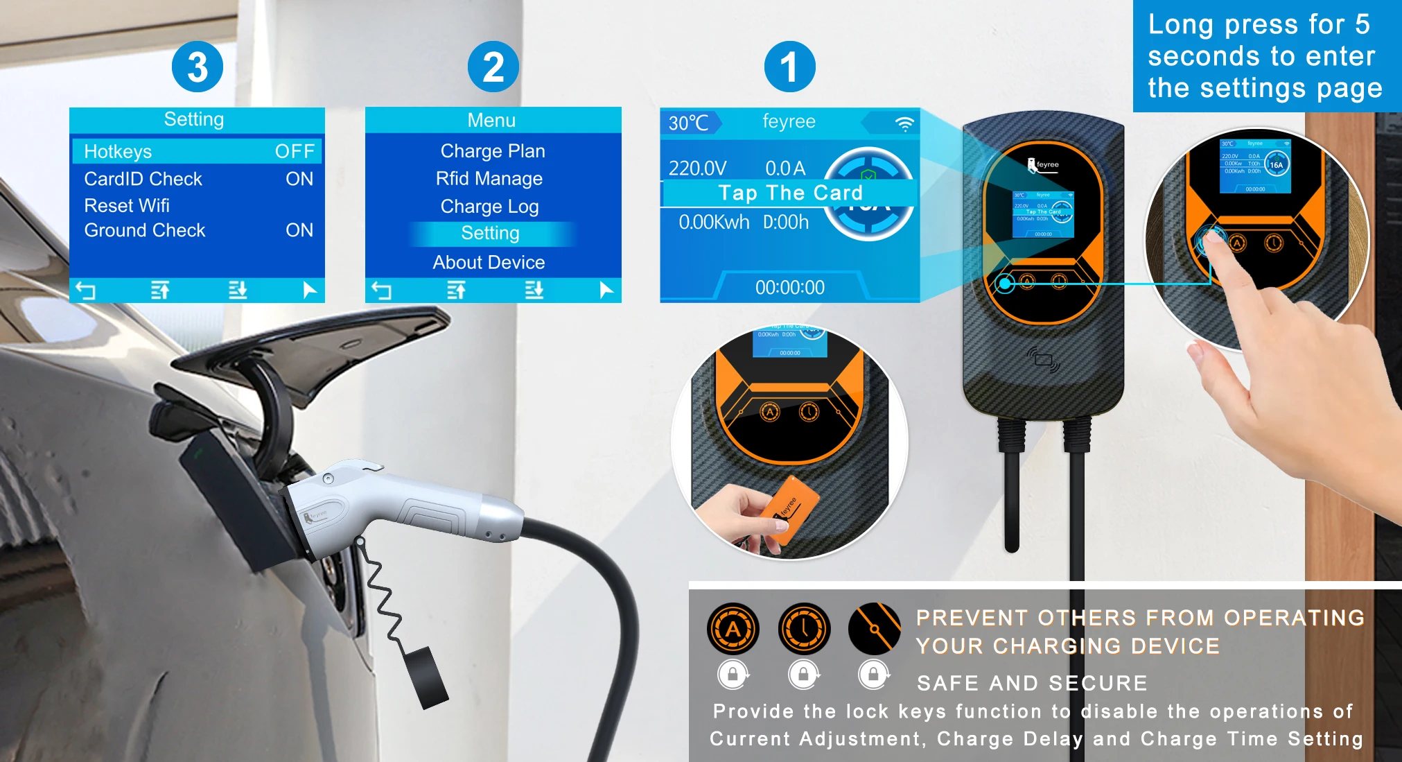 Feyree Dlb Ev Charger Type2 Ocpp 32a Load Balance Evse Wallbox App ...