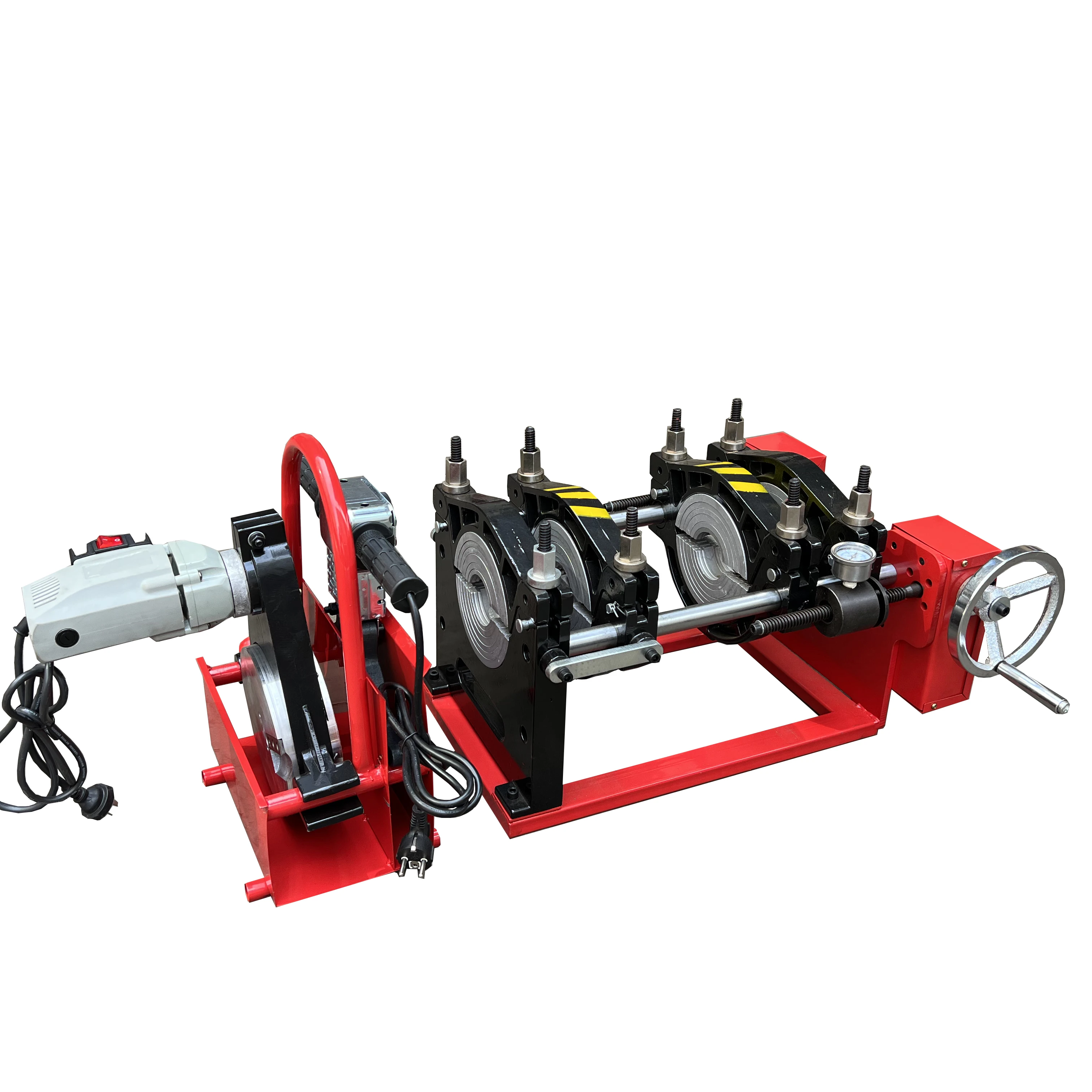 PFW160-4C Manual Plastic Welders 40-160mm PVDF PP Tube Hot Melt Butt Fusion Welding Machine Shake Wheel for HDPE PVC Butt