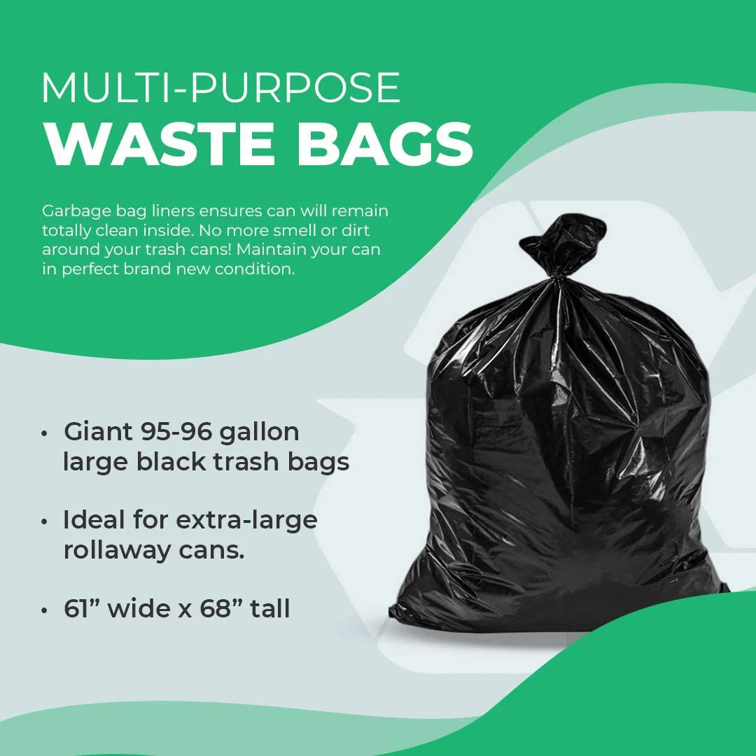 Heavy Duty Black Rubbish Garbage Trash Plastic Garbage Bags Black Star