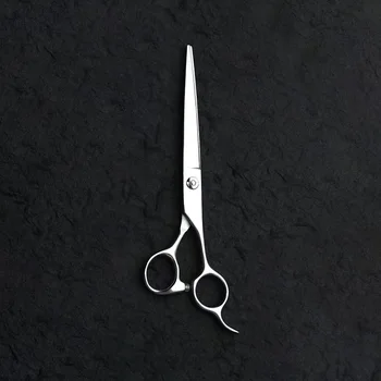 7.0 Inch Stainless Steel Pet Scissors Grooming Straight Cut Bending Fish Bone Knife Thin Cut Hairdresser for Pet Grooming