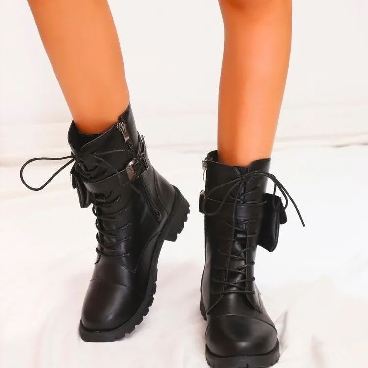 Botas De Piel Sintética Con Tacón Grueso Estilo Chelsea Para Mujer,Botines  A La Moda Con Bolsillo,Para Motocicleta,Vaquero,2021 - Buy De Las Mujeres  De La Moda Botas Con Bolsillo,Cosplay Dropshipping. Exclusivo. Estilo Gótico