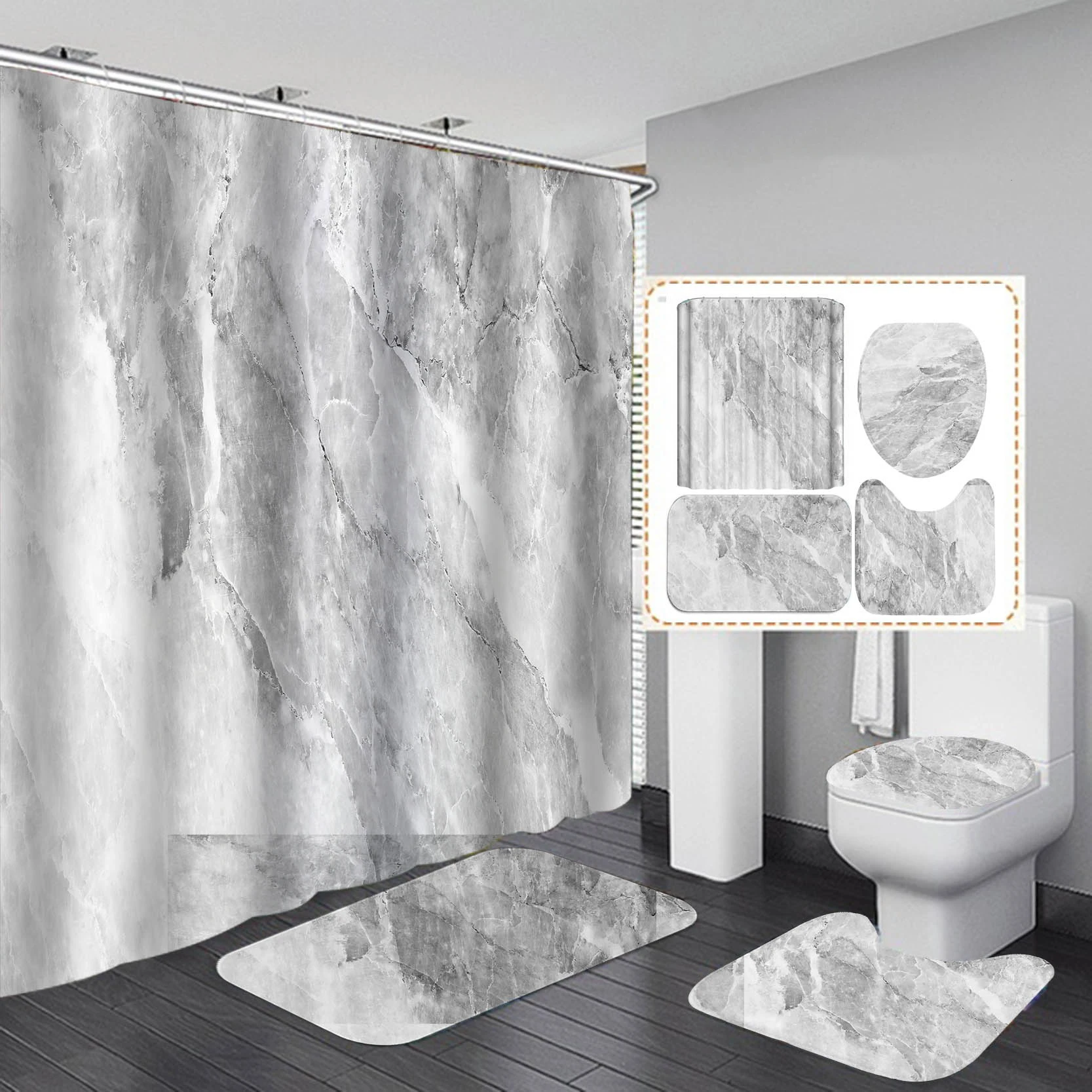 2020 New Modern Style Waterproof Fabric Material Shower Curtain