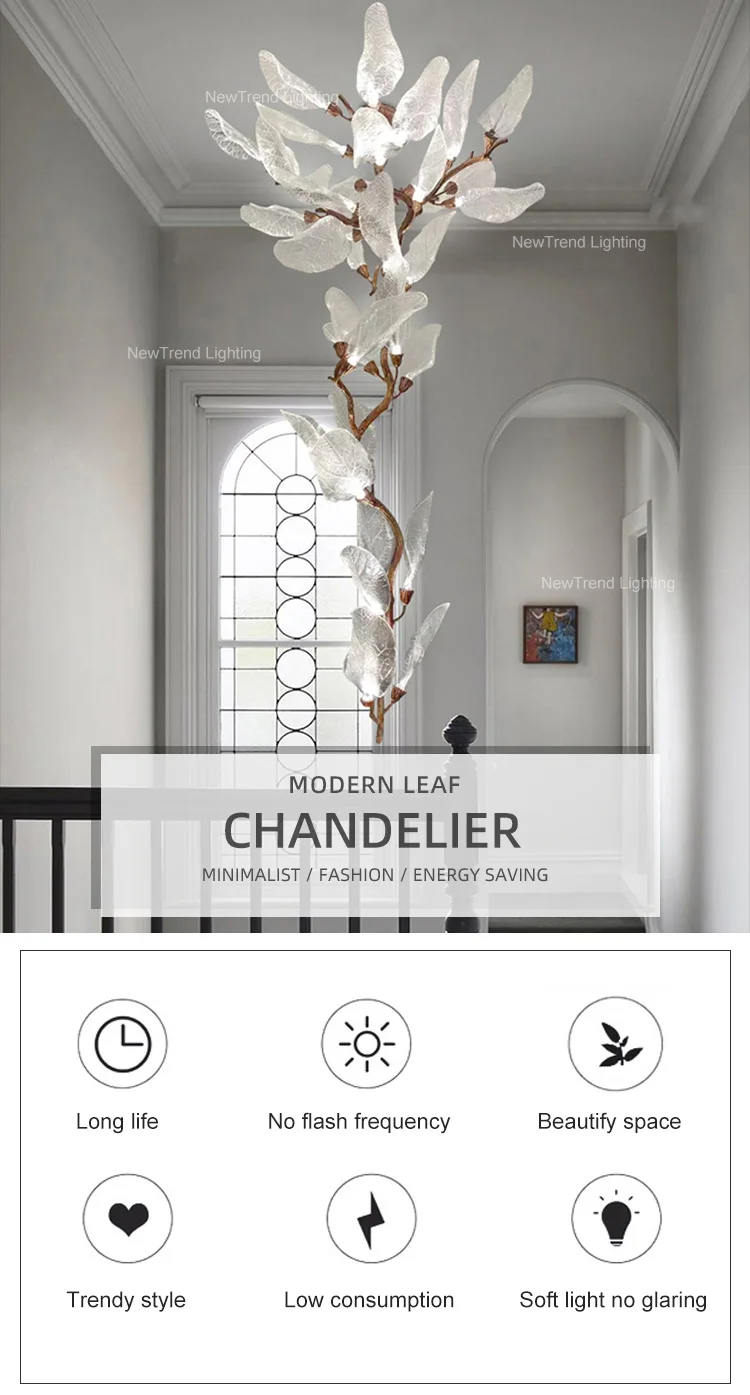 lc qm06 new product indoor decoration aluminum acrylic living room dining led branch chandelier pendant light-0