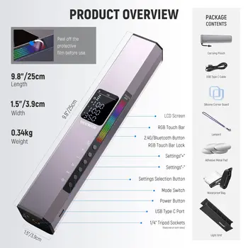 Video Lighting Equipment RGB Handheld LED Video Light Wand Stick with 6400mAh Built-in Battery detail image