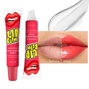 Custom Korean MakeUp Gel Tint Glowy Lip Care Balm Plumper Pink Color Changing Lip Gloss Moisturizing Lip Oil