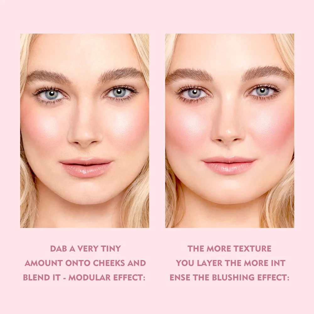Pudaier Color Changing Blush Clear and Glitter Highlighting Blusher Natural Blushing Cheeks Gel Texture Moisturizing Makeup