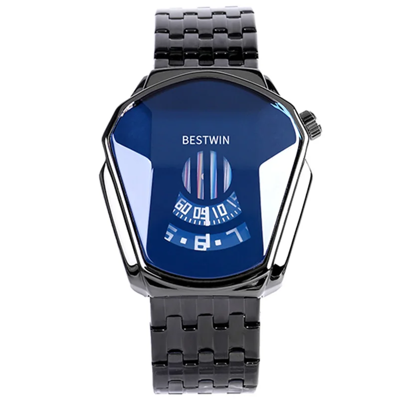 Bestwin Diamond Style Quartz Watch For Men Waterproof Fashion Steel Band Wrist Watches Unique Women Luxury Reloj Hombre