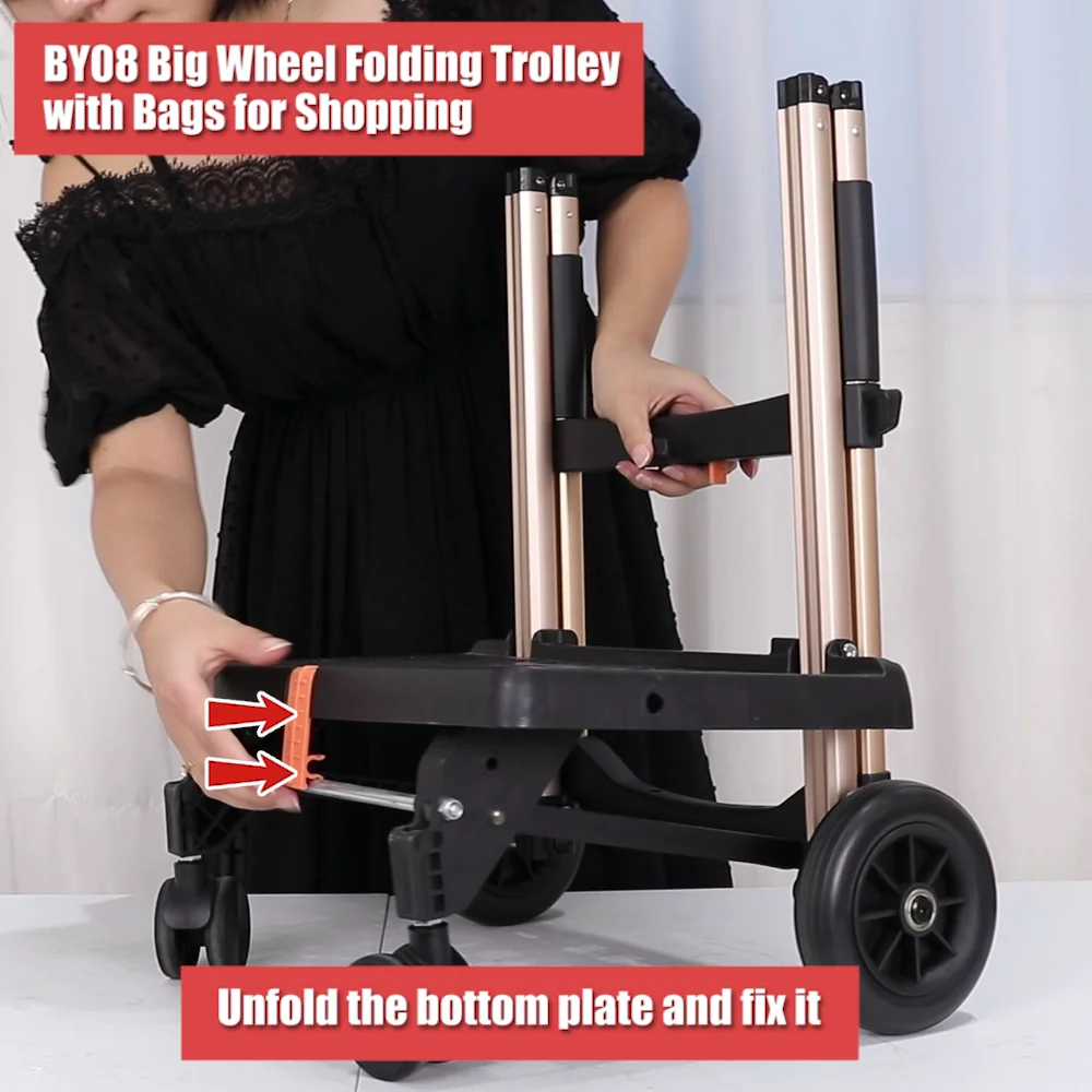 Baoyu Foldable Shopping Trolley Transporting Trolly Shopping Cart Bags