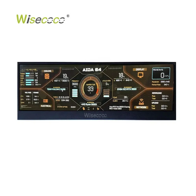 Wisecoco 14 Inch 4K Portable OLED Monitor - Stretched Bar LCD, USB