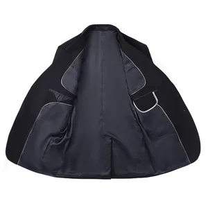 Luxury Quality Handmade Satin Men's Business Suit Single Row Breasted Blazer Set Flat Front Style Breathable Anti-Wrinkle Half