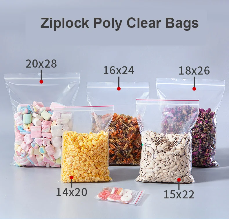 Small Zip Lock Plastic Reclosable Transparent Jewelry Food Storage Bag