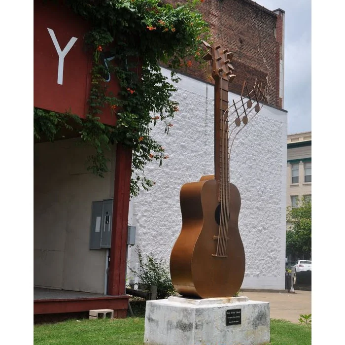 Outdoor Art Decoration - Durable Stainless Steel Guitar Sculpture