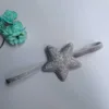 Grande cerchietto per capelli a cinque stelle - argento