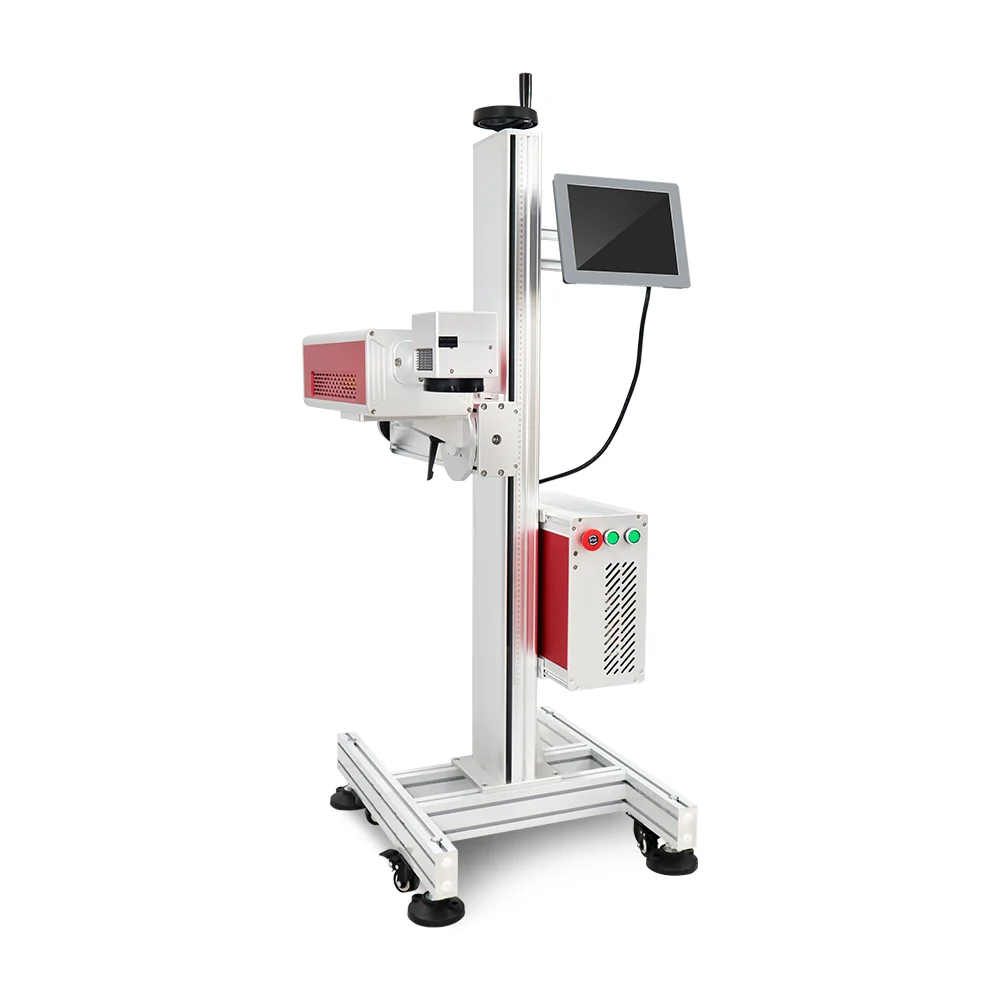 Automatic Production Line CO2 Flying  Laser Marking Machine 20w 30w 60W Laser Printer for Plastic Paper Carton Box