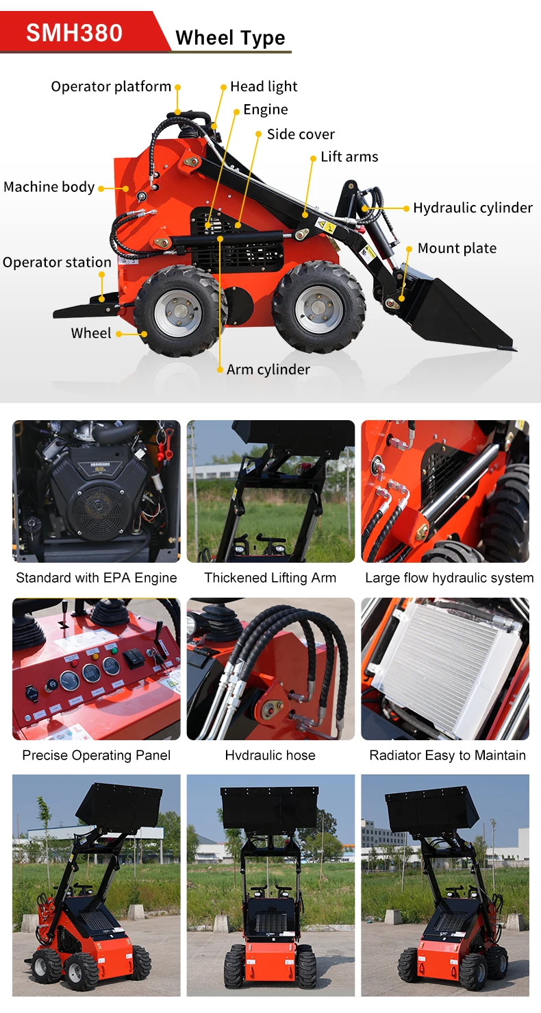 Earth-moving Machinery Mini Skid Steer Loader Telescopic Crawler Mini ...